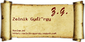 Zelnik György névjegykártya